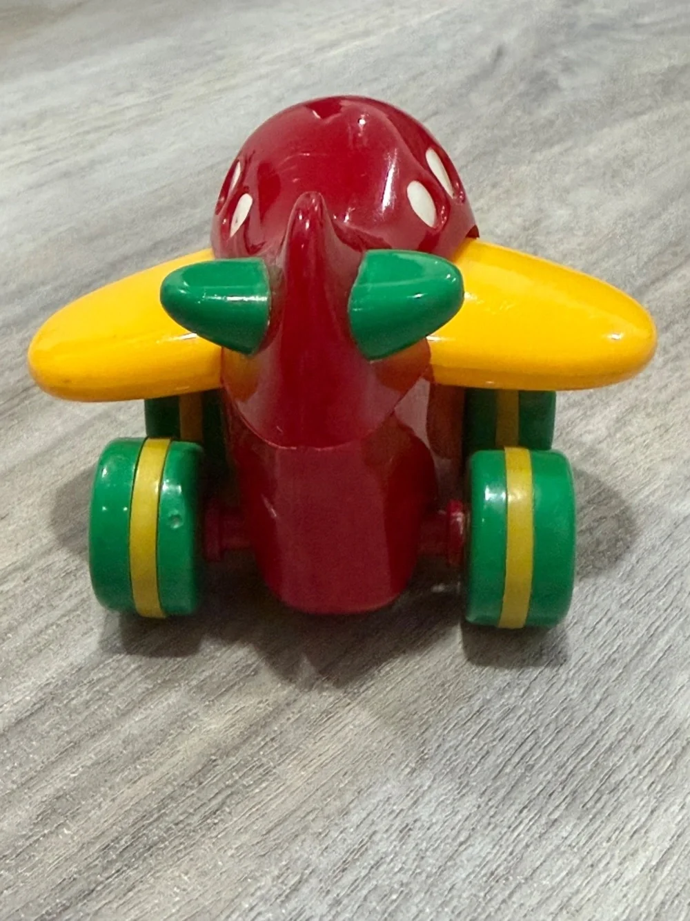 Schylling Push N Go Friction Airplane Red Yellow Toddler Toy
